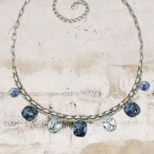 (NWOT) Touchstone Crystal® By Swarovski® Basket Weave Necklace - Blue